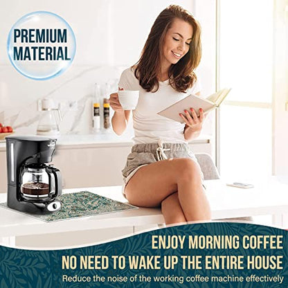  Coffee Bar Mat - Coffee Mat For Countertop 18 * 12 Inch Absorbent And Spill-Proof - Anti-Slip Coffee Bar Accessories - Shock & Noise Absorption For Coffee Machines - Multi-Use