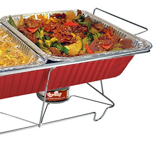  Tiger Chef Full Size Chrome Wire Frame Chafer Stand Steam Table Buffet Chafer Food Warmer Rack Chafing Dish Food Warmer Stand For Chafing Dishes Stand - Full Size (6 Pack)