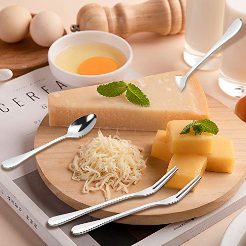  12 PCS Charcuterie Knife Set Cheese Knives Set,6 PCS Stainless Steel Cheese Slicer Cutter Knives With Bamboo Handle,6 PCS Stainless Steel Forks And Spoons For Home Kitchen Serving