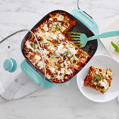  Greenlife Turquoise 5 Quart Electric Square Skillet