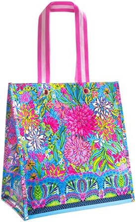  Lilly Pulitzer Market Shopper Bag, Reusable Grocery Tote, Shoulder Bag For Produce Or Travel