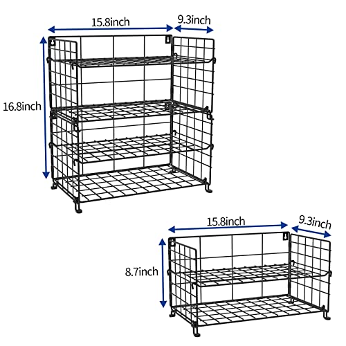  X-cosrack Adjustable Water Bottle Organizer,4-Tier Wall-Mounted Water Bottle Holder, Stackable Water Bottle Storage Rack For Kitchen Countertops,Pantry, Cabinet,Large(Patent No.:US D950,280 S)