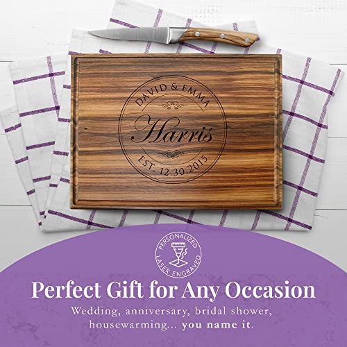  Personalized Wood Engraved Cutting Board Straga (Round Stamp Design No.001)