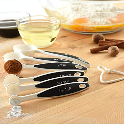  , White Grip-EZ 6-Piece Measuring Spoons Set, One Size