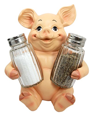  Animal Farm Barn Porky Pig Salt Pepper Shakers Holder Figurine Piggy Pigs Whimsical Pork Bacon Piglet Statue Spice Organizer