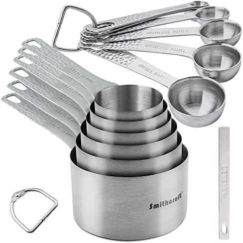  Measuring Cups And Spoons Set, Copper Measuring Cups And Spoons Set, Stainless Steel Measuring Cups And Spoons, Copper Plated Measuring Cups Spoons, 6 Measurer Cups, 7 Measurement Spoons