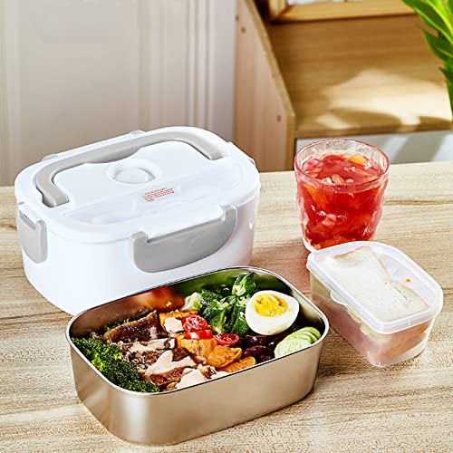  Electric Lunch Box Portable 3 In 1 Food Warmer 100 W For Car Food Heater 12V 24V 110V 3 In1 Portable Microwave For Car And Home With Detachable 304 Stainless Steel Container And Spoon