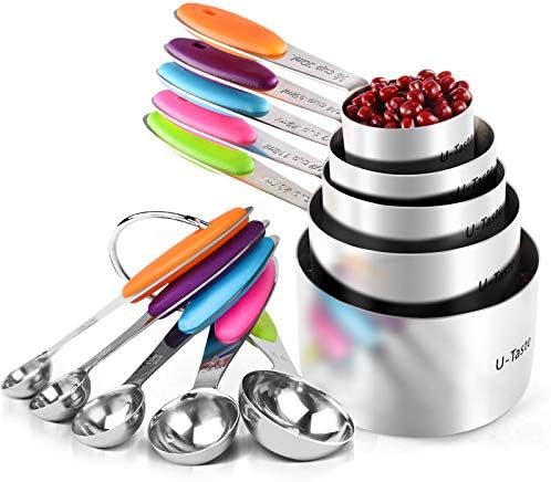  10 Piece Measuring Cups And Spoons Set In 18/8 Stainless Steel