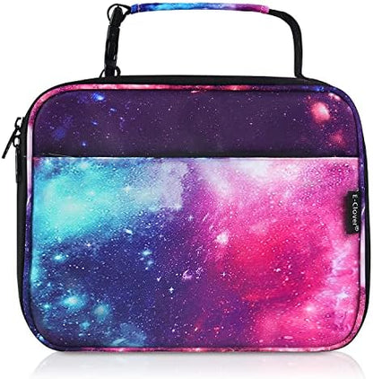  Kids Lunch Box Insulated Girls Lunch Boxes Galaxy Lunch Bag Tote Kit For School Travel Picnic Beach Boys Space Gifts Purple Pink