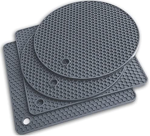  Silicone Trivet Mats - Pot Holders - Drying Mat Our Potholders Kitchen Tools Is Heat Resistant To 440°F, Non-Slip Durable Flexible Easy To Wash And Dry And Contains 4 Pcs By Q's INN.