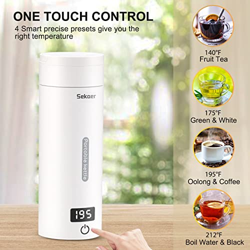  Mall Electric Tea Kettle Travel Portable Mini Coffee Kettle, With 4 Variable Presets, Personal Hot Water Boiler 304 Stainless Steel With Auto Shut-Off & Boil Dry Protection, BPA-Free