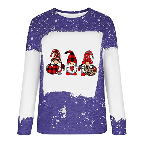  Sweatshirts For Women Loose Fit Cute Plus Size Christmas Print Long Sleeve Fashion Sweatshirts Pullover Top Streetwear