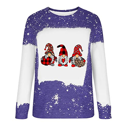  Sweatshirts For Women Loose Fit Cute Plus Size Christmas Print Long Sleeve Fashion Sweatshirts Pullover Top Streetwear