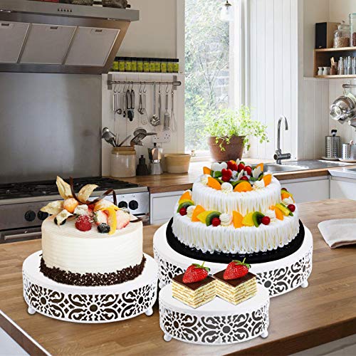  3-Piece Cake Stand Set, Round Metal Cake Stands, Dessert Cupcake Stands, Cupcake Pastry Candy Plate For Wedding, Event, Birthday Party