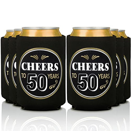  50th Birthday Can Coolers (12 Pack) - Cheers To 50 Years , Happy 50th Birthday Decorations For Men , Over The Hill Party Supplies 50th Birthday Party Favors For Guests , 50 Year Old