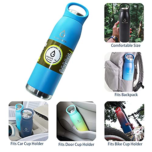  Insulated Sports Water Bottle 24oz- Hydro Vacuum Insulated Flask, BPA Free Double Wall Stainless Steel Water Bottle, Keep Cold 24 Hour/Hot 12 Hour, Durable Leakproof And Sweat Free