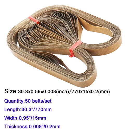  50pcs Band Sealer Belts For FR-770 Continuous Band Sealer,PTFE Teflon Tape For Automatic Horizontal Sealing Machine(30.3x0.59inch)