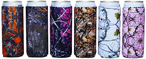  Axendale Tall Can Sleeve For Slim Can And Tall Beer Cans - Set Of 6 12oz Skinny Insulated Cooler Sleeves To Keep Drinks Cold - Compatible With Truly, Michelob Ultra, Seltzers, Redbull (Color Glitter)