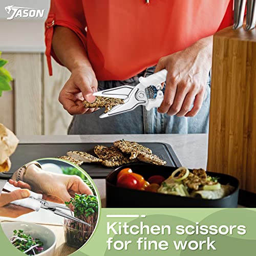  White Kitchen Scissors For Food Heavy Duty Poultry Shears Meat Shears Dishwasher Safe Stainless Steel Cooking Scissors For Chicken Thanksgiving Christmas Day