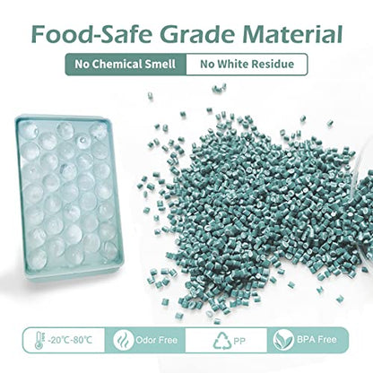  Ice Cube Tray,Circle Ball Ice Trays For Freezer With Lid & Bin,Cube Tray Making 99PCS Sphere Ice Chilling Cocktail Whiskey Tea Coffee 3 Trays 1 Ice Bucket & Scoop