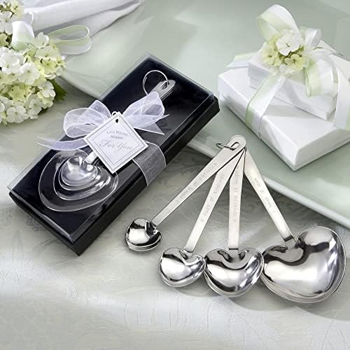  Love Beyond Measure Spoons, Heart Shaped Measuring Spoons, Stainless Steel
