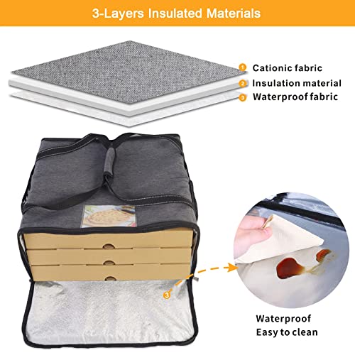  Insulated Pizza & Food Delivery Bags Pizza Bag,Pizza Carrier Warmer Bag For Delivery,20" X 20" X 8"(Upgrade)