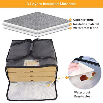  Insulated Pizza & Food Delivery Bags Pizza Bag,Pizza Carrier Warmer Bag For Delivery,20" X 20" X 8"(Upgrade)