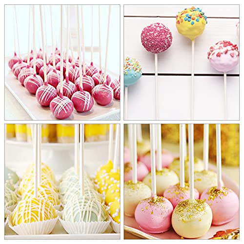  300 Pcs 6inch Lollipop Sticks, Cake Pop Lollipops, Chocolates And Cookies Bag Set Including 100 Parcel Bags, 100 Papery Treat Sticks, 100 Gold Twist Ties