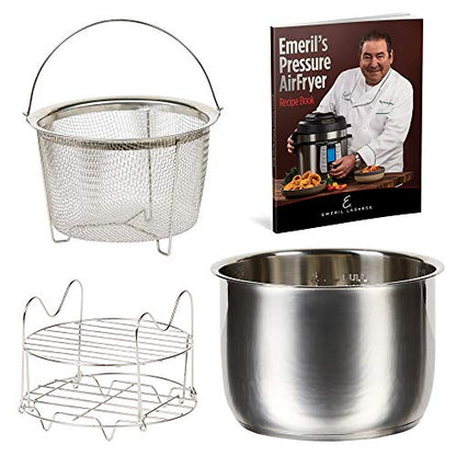  8 QT With Accessories Pressure Air Fryer, 5 Pc Pack, Silver