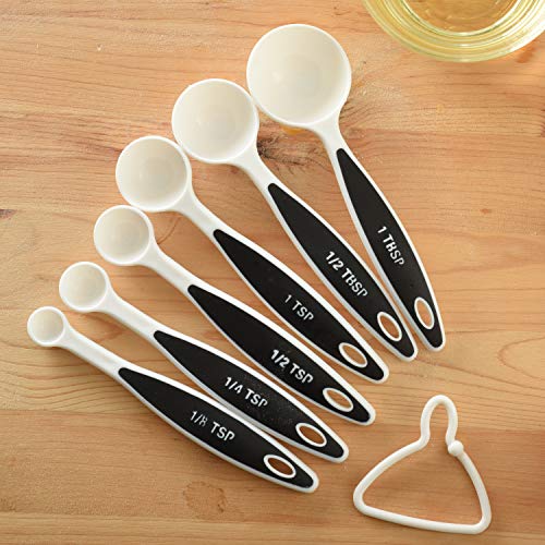  , White Grip-EZ 6-Piece Measuring Spoons Set, One Size