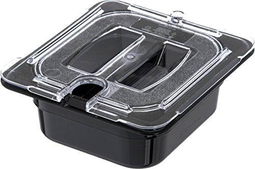  Carlisle FoodService Products 10311U07 StorPlus Sixth Size Polycarbonate Universal Handled Notched Food Pan Lid, Clear