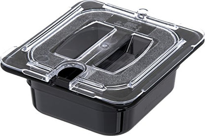  Carlisle FoodService Products 10311U07 StorPlus Sixth Size Polycarbonate Universal Handled Notched Food Pan Lid, Clear
