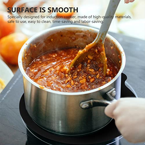  Angoily Induction Cooktop Mat Cooktop Scratch Protector For Induction Stove Silicone Mat Magnetic Electric Stove Covers Black Round