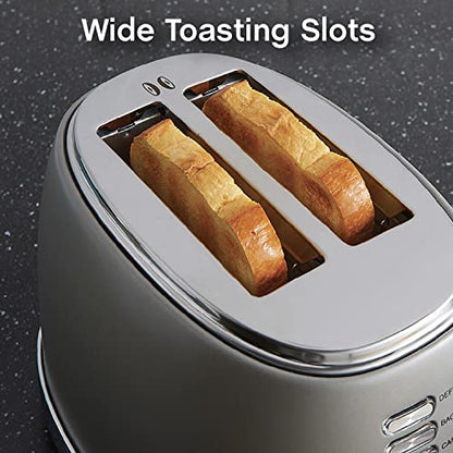  Toaster 2 Slice Retro-Styled Stainless Steel With 4 Functions And 6 Shade Settings, 850-Watts, Gray