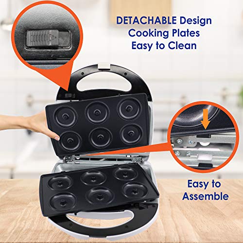 Mini-Donuts Maker, Mini-Pie And Quiche Maker, Taiyaki Maker – NEW 3 In 1 Three Slices Detachable Dessert Maker By StarBlue – White AC 110-120V 50/60Hz 700-800W
