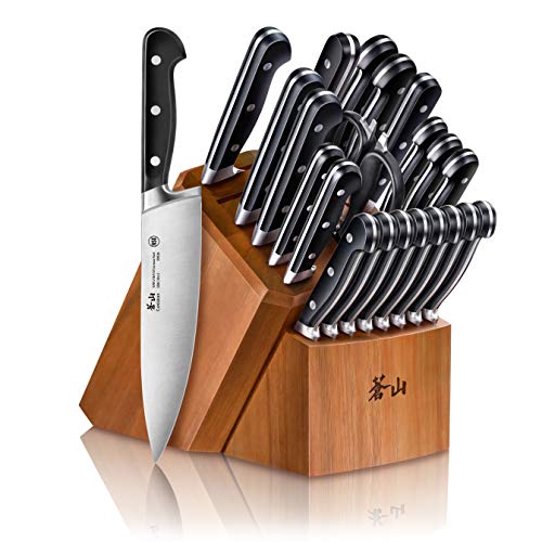  V2 Series 1024128 German Steel Forged 23-Piece Knife Block Set, Acacia