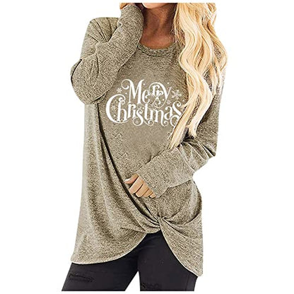  Sweatshirts For Women Loose Fit Fall Fashion Sweatshirts Long Sleeve Christmas Print Plus Size Pullover Top Fall Clothes
