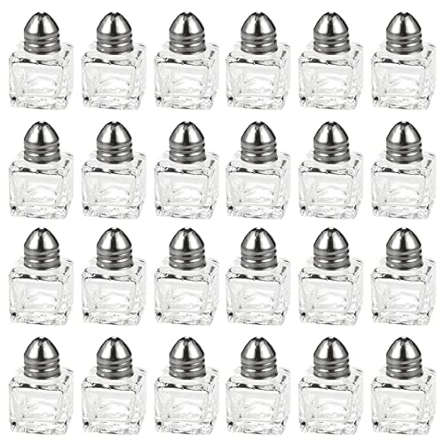  Salt And Pepper Shakers Set - 24-Piece Set Of Salt Pepper Shakers, Glass Kitchenware, Mini Salt And Pepper Holders, Transparent, Holds 0.5 Oz