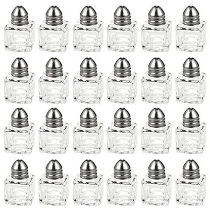  Salt And Pepper Shakers Set - 24-Piece Set Of Salt Pepper Shakers, Glass Kitchenware, Mini Salt And Pepper Holders, Transparent, Holds 0.5 Oz