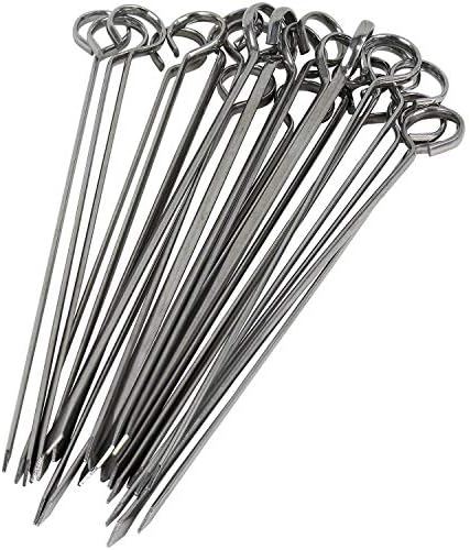 24 Pack Kabob Skewers For Grilling 12 Inch - BBQ Grill Grilling Accessories, Stainless Steel
