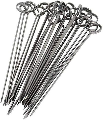  24 Pack Kabob Skewers For Grilling 12 Inch - BBQ Grill Grilling Accessories, Stainless Steel