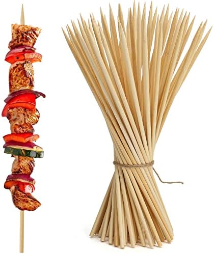  Wooden Candy Apple Skewer Sticks, 6mm 5.25inch Natural Bamboo Skewers BBQ Caramel Apple Sticks Cotton Candy Stick Rock Candy Stick Skewer Semi Pointed Lollipop Sticks Barbecue Corn Dog