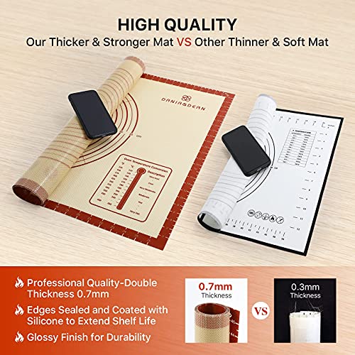  On Stick 28''x20'' Extra Large Thick Silicone Pastry Mat, With Measurements For Non-slip Silicone Baking Sheet, Counter Mat, Dough Rolling, Reusable Bakeware Mats For Cookies, Macarons, Bread, Pizza
