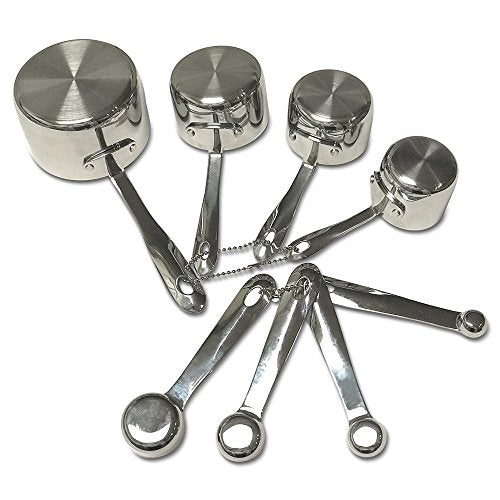  Stainless-Steel 8 Pc. Standard-Size Measuring Cup & Spoon Combo Set