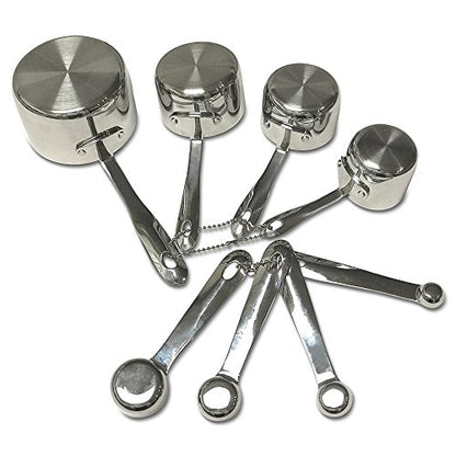  Stainless-Steel 8 Pc. Standard-Size Measuring Cup & Spoon Combo Set