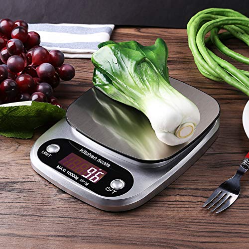  Himaly Digital Kitchen Scale 22lb 10KG/1g Multifunction Electronic Food Scale For Baking Cooking Meals With Stainless Steel Platform, High Accuracy Pocket Scale With LCD Display & Tare Function