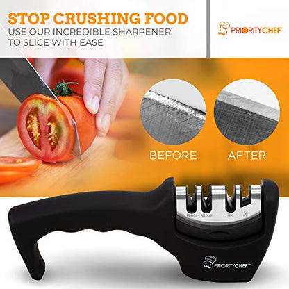  Heavy Duty 4 Stage Kitchen Knife Sharpener, Repair, Polish And Sharpen Your Kitchen Knife Easily, Handheld Manual Knife Sharpeners For Kitchen Knives, Scissor Sharpener