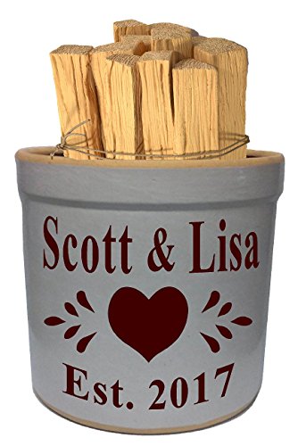  2 Gallon Personalized Stoneware Crock - Heart