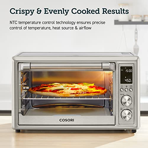 Air Fryer Toaster Oven, 12-in-1 Convection Oven Countertop With Rotisserie, Stainless Steel 32QT/32L, 6-Slice Toast, 13-inch Pizza,100 Recipes, Basket, Tray(6 Accessories)Included, CO130-AO