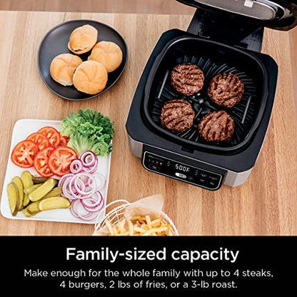 Ninja AG301 Foodi 5-in-1 Indoor Grill With Air Fry, Roast, Bake & Dehydrate, Black/Silver